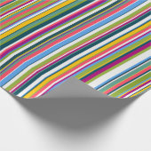 Suzy gestreepte multi regenboog cadeaupapier (Hoek)