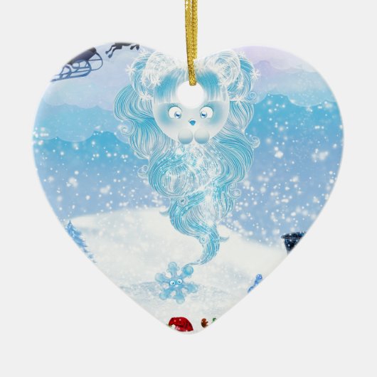 Suzy Snowflake komt naar de stad! Keramisch Ornament (Voorkant)