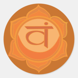 Svadhisthana Chakra Classic Ronde Sticker, Glanzen Sticker