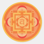 Svādhisthāna Chakra Mandala Ronde Sticker (Voorkant)