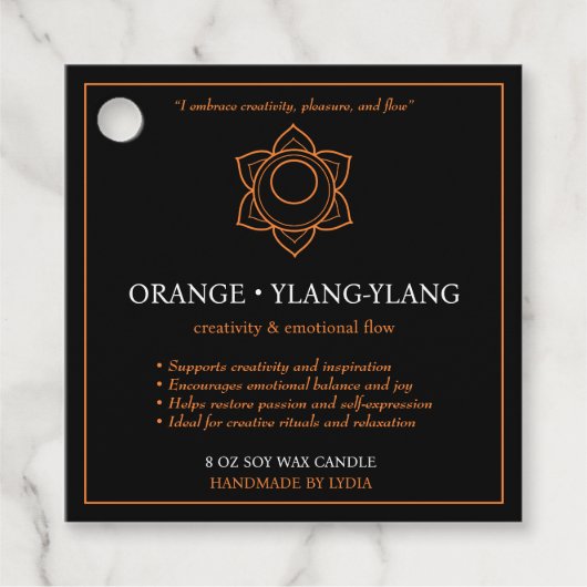Svadhisthana Sacral Chakra Candle Label (Voorkant)