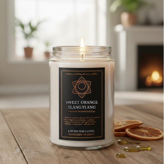 Svadhisthana Sacral Chakra Candle Label Voedselcontainer Etiket