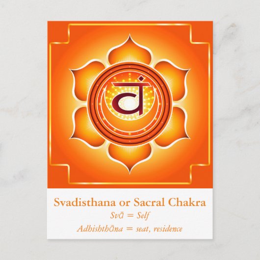 Svadisthana of Sacraal Chakra Briefkaart (Voorkant)