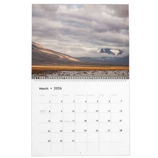 Svalbard 2026 kalender (Mar 2026)