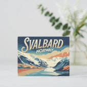 Svalbard Arctisch Vintage Briefkaart (Staand voorkant)