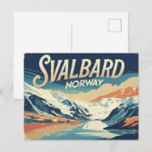 Svalbard Arctisch Vintage Briefkaart (Voorkant / Achterkant)