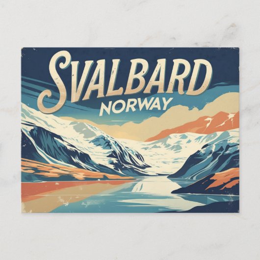 Svalbard Arctisch Vintage Briefkaart (Voorkant)
