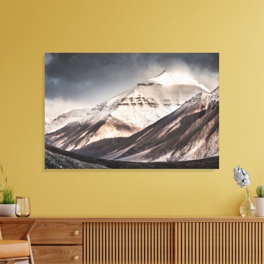 Svalbard Mountain Canvas Afdruk (Insitu (Woonkamer))