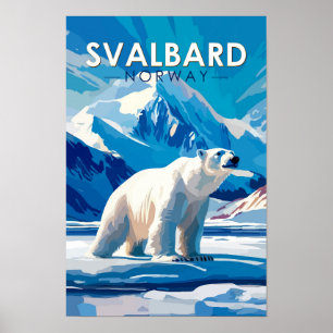 Svalbard Noorwegen IJsbeer Reizen Kunst Vintage Poster