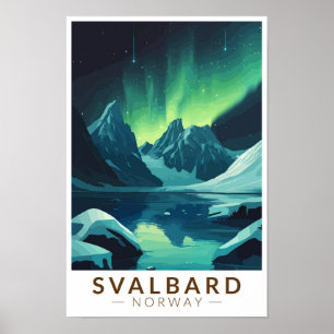 Svalbard Noorwegen Noorderlicht Reis Kunst Vintage Poster