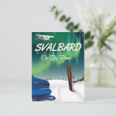 Svalbard Noorwegen Noorderlicht reisposter Briefkaart (Staand voorkant)