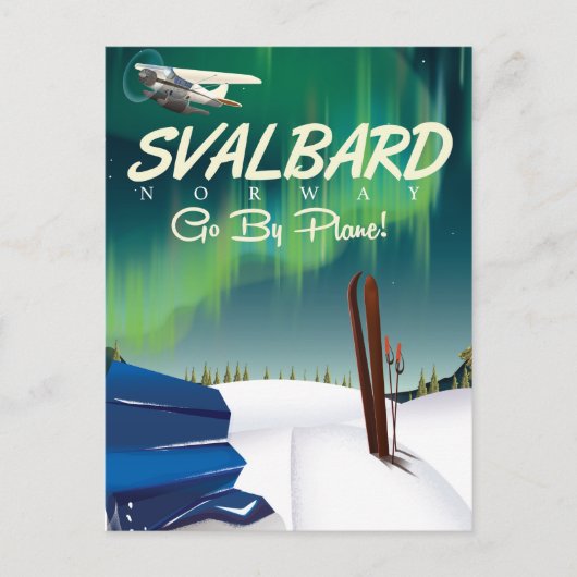 Svalbard Noorwegen Noorderlicht reisposter Briefkaart (Voorkant)