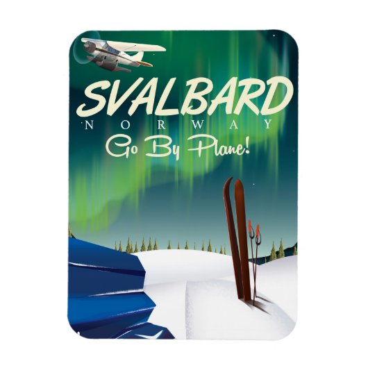 Svalbard Noorwegen Noorderlicht reisposter Magneet (Verticaal)