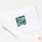 Svalbard Noorwegen Noorderlicht reisposter Vierkante Sticker (Envelop)