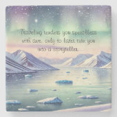 Svalbard, Noorwegen & prijsopgave Stenen Onderzetter (Voorkant)