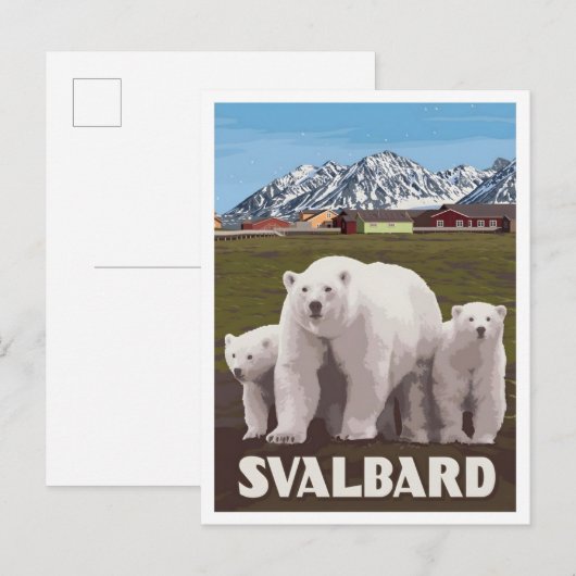 Svalbard Noorwegen Reis Vintage Briefkaart (Voorkant / Achterkant)