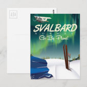 Svalbard Norway Northern Light Reisposter Briefkaart (Voorkant / Achterkant)