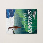 Svalbard Norway Northern Light Reisposter Legpuzzel (Horizontaal)
