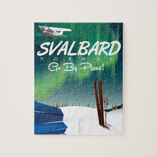 Svalbard Norway Northern Light Reisposter Legpuzzel (Verticaal)