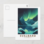 Svalbard Norway Northern Lights Travel Art Vintage Briefkaart (Voorkant / Achterkant)