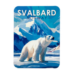 Svalbard Norway Polar Beer Travel Art Vintage Magneet