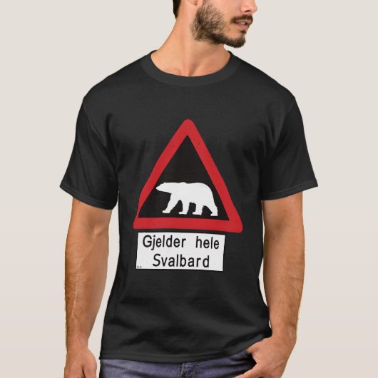 Svalbard Polar Beer Sign Gjelder Hele Spitsbergen T-shirt (Voorkant)