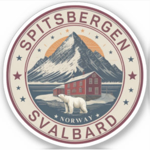 Svalbard Spitsbergen Artistieke ijsbeer, Noorwegen Sticker