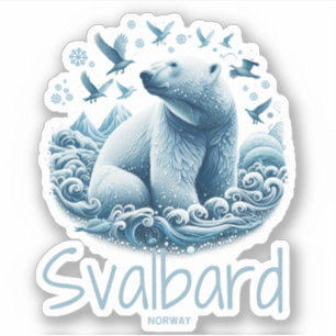 Svalbard Spitsbergen Artistieke ijsbeer, Noorwegen Sticker