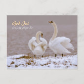 Svanpar i nysnö CC0804 Julhälsning Briefkaart (Voorkant)