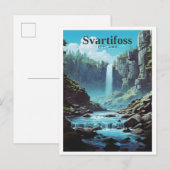 Svartifoss Iceland Art Vintage Travel Briefkaart (Voorkant / Achterkant)