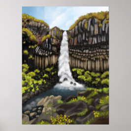 Svartifoss Serenity: IJslandse waterval Wonderland Poster