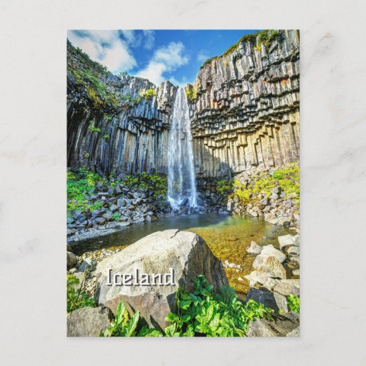 Svartifoss Waterfall, IJsland Briefkaart (Voorkant)