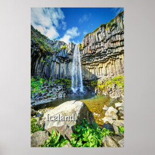 Svartifoss Waterfall, IJsland Poster