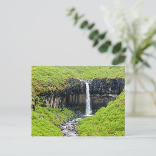 Svartifoss Waterfall in Skaftafell - IJsland Briefkaart (Staand voorkant)