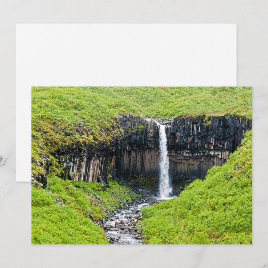 Svartifoss Waterfall in Skaftafell - IJsland Kaart (Voorkant / Achterkant)