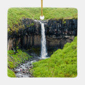 Svartifoss Waterfall in Skaftafell - IJsland Keramisch Ornament (Achterkant)