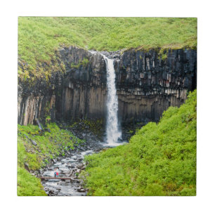Svartifoss Waterfall in Skaftafell - IJsland Tegeltje