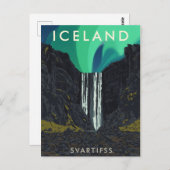  Svartifoss Waterval Aurora Reizen Briefkaart (Voorkant / Achterkant)