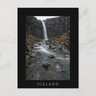 Svartifoss waterval, IJsland zwart briefkaart