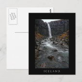 Svartifoss waterval, IJsland zwart briefkaart (Voorkant / Achterkant)