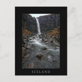 Svartifoss waterval, IJsland zwart briefkaart