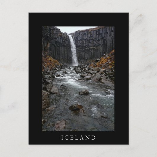 Svartifoss waterval, IJsland zwart briefkaart (Voorkant)