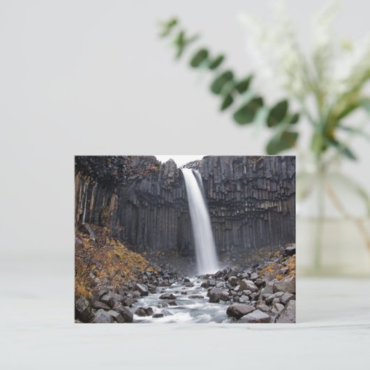 Svartifoss waterval in IJsland briefkaart (Staand voorkant)