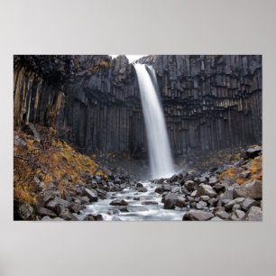 Svartifoss waterval in IJsland poster