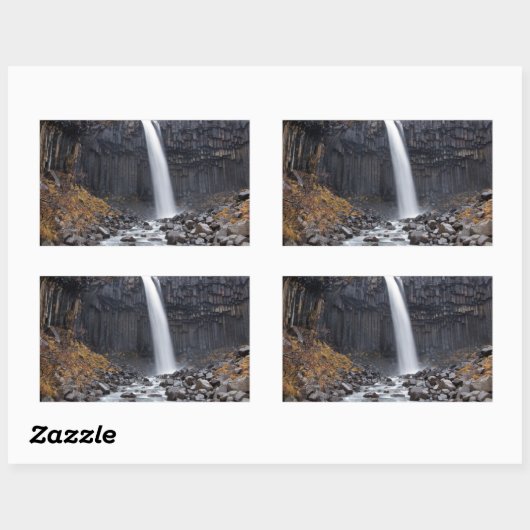 Svartifoss waterval in IJsland rechthoek sticker (Vel)