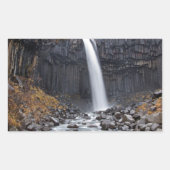 Svartifoss waterval in IJsland rechthoek sticker (Voorkant)