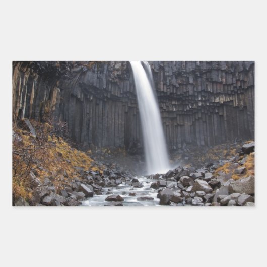 Svartifoss waterval in IJsland rechthoek sticker (Voorkant)