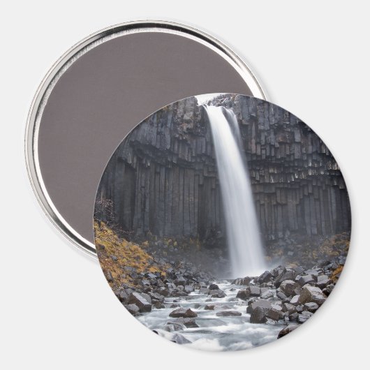 Svartifoss waterval in IJsland ronde magneet (Voorkant / Achterkant)