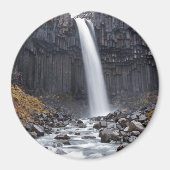Svartifoss waterval in IJsland ronde magneet (Voorkant)