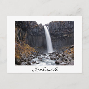 Svartifoss waterval in IJsland wit briefkaart